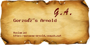 Gorzsás Arnold névjegykártya