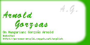 arnold gorzsas business card