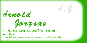arnold gorzsas business card